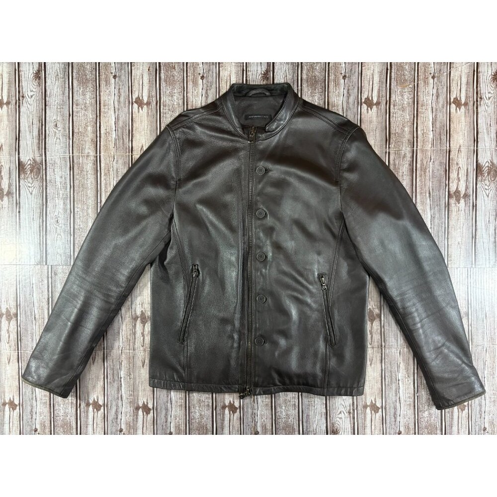 John Varvatos 2014 Collection Full Zip and buttons biker Jacket sz L mspr $ 2398